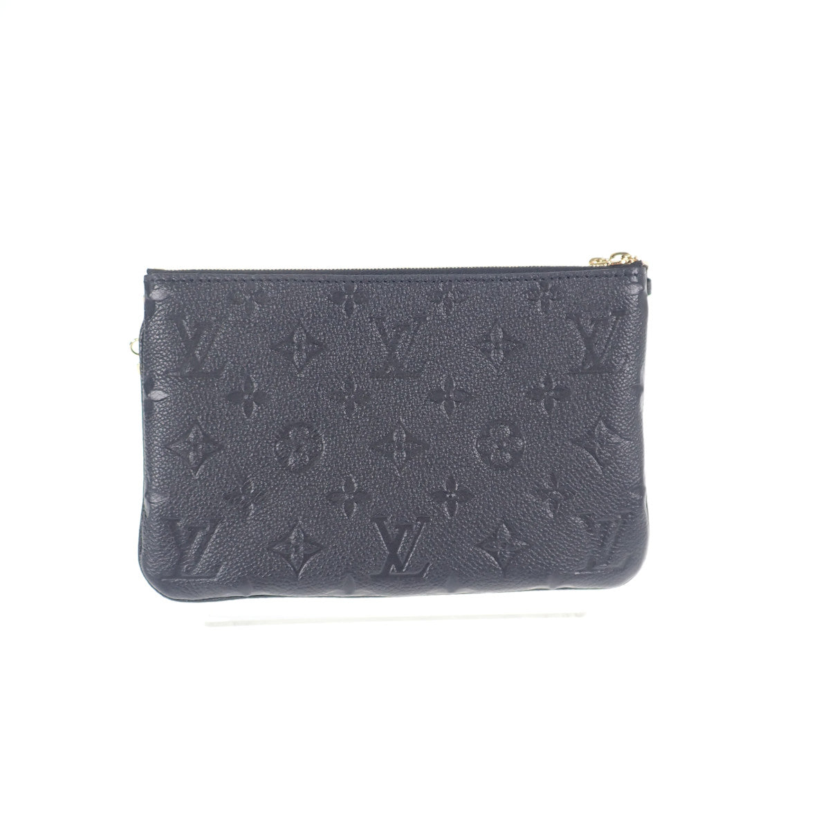 Louis Vuitton Pochette Double Zip Shoulder Bag Emplant Black Gold Hardware