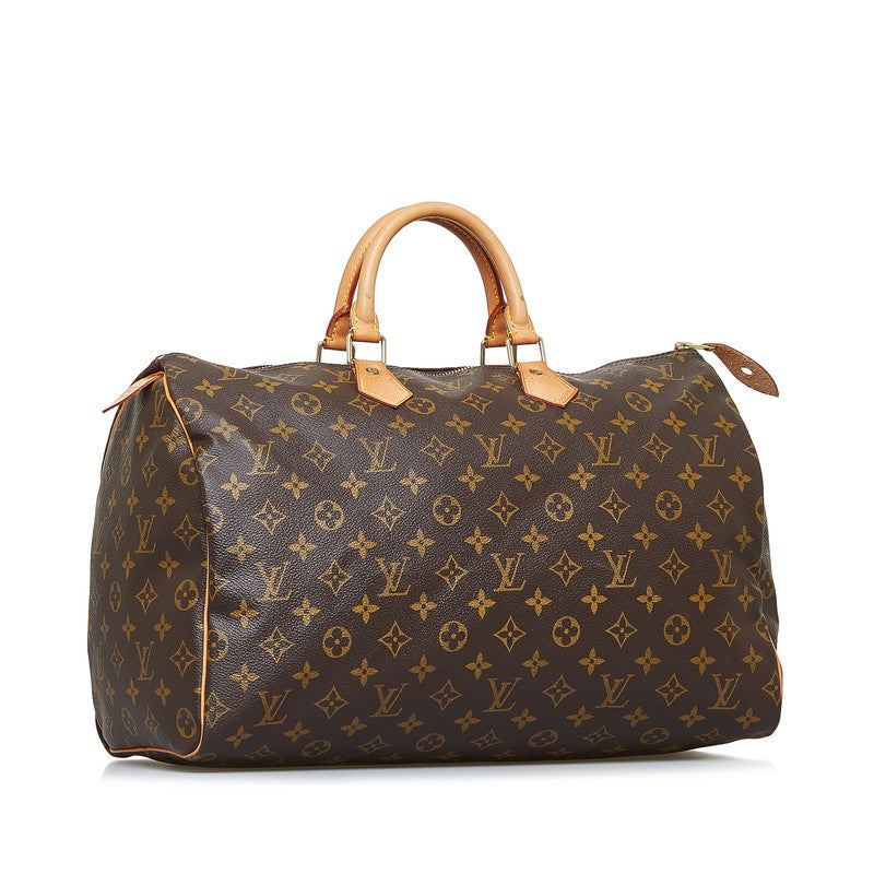 Louis Vuitton Monogram Speedy 40 Shoulder Bag Brown