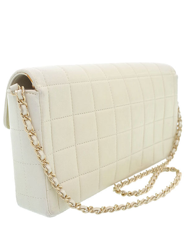 Chanel Chocolate Bar Chain Shoulder Bag Ivory