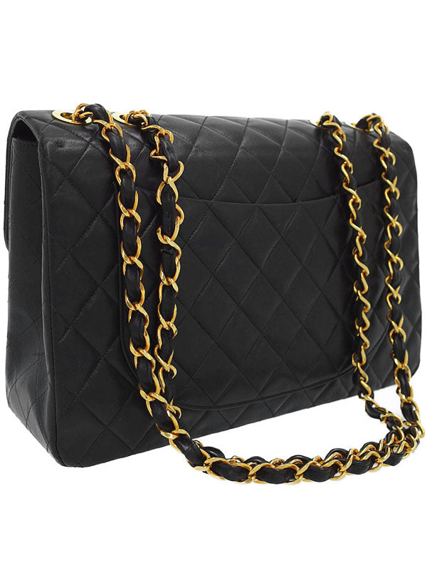 Chanel Deca Matelasse Chain Shoulder Bag Black