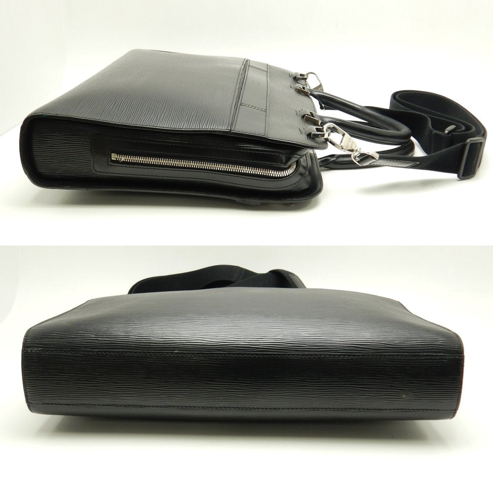 Louis Vuitton Epi Bassano MM Noir 2WAY Business Bag Black