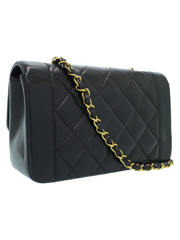 Chanel Diana Chain Shoulder Bag Black