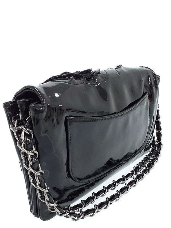 Chanel Camellia Chain Shoulder Bag Black