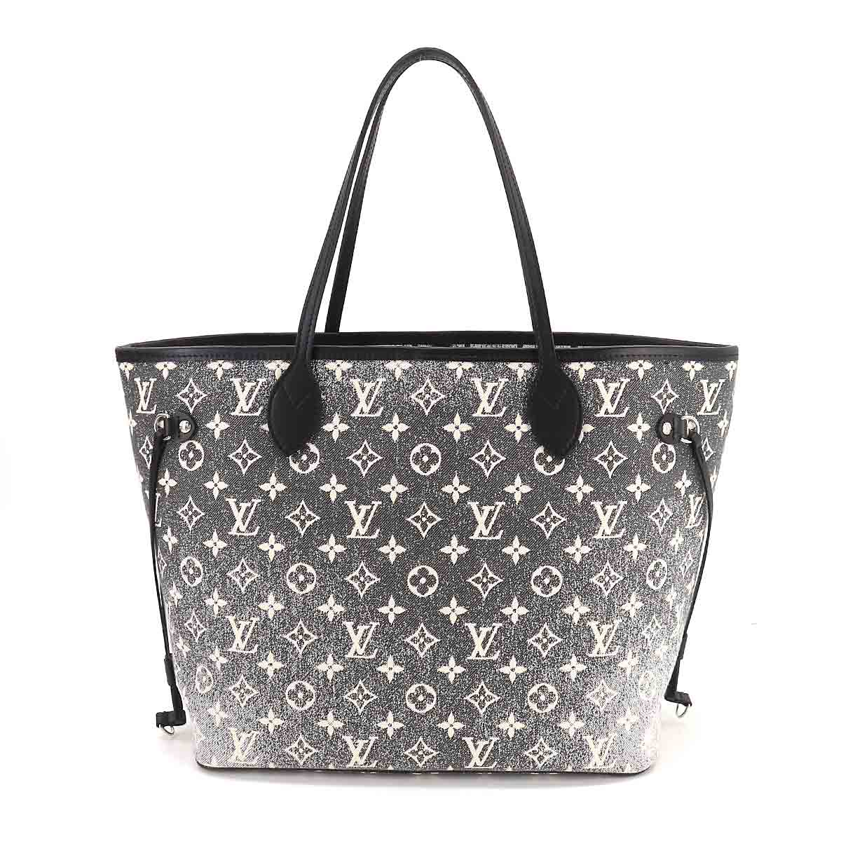 Louis Vuitton Monogram Jacquard Denim Neverfull MM Tote Bag Gray White