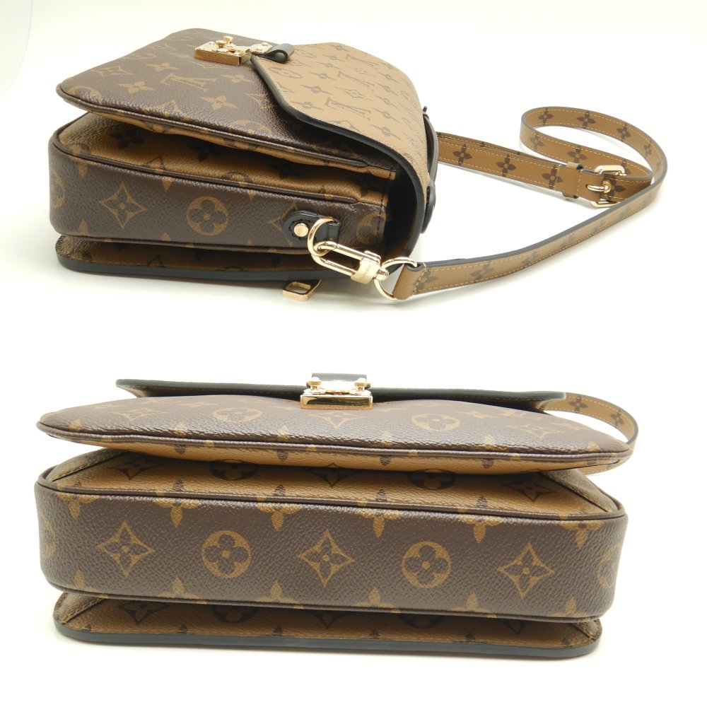 Louis Vuitton Monogram Reverse Pochette Metis MM 2WAY Bag Brown