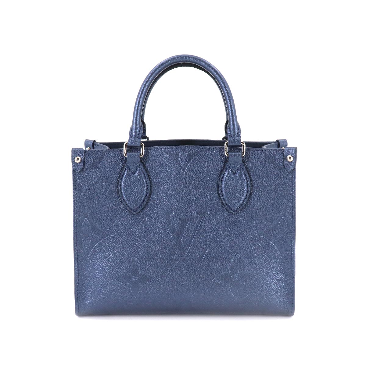 Louis Vuitton Monogram Implant Onthego PM 2 Way Tote Shoulder Bag Navy