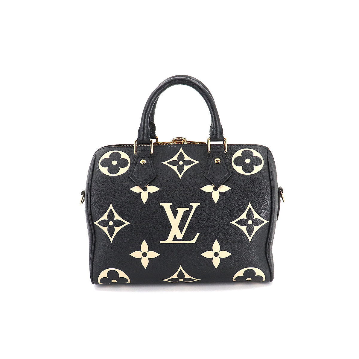 Louis Vuitton Bicolor Implant Speedy Bandouliere 25 Shoulder Bag Black