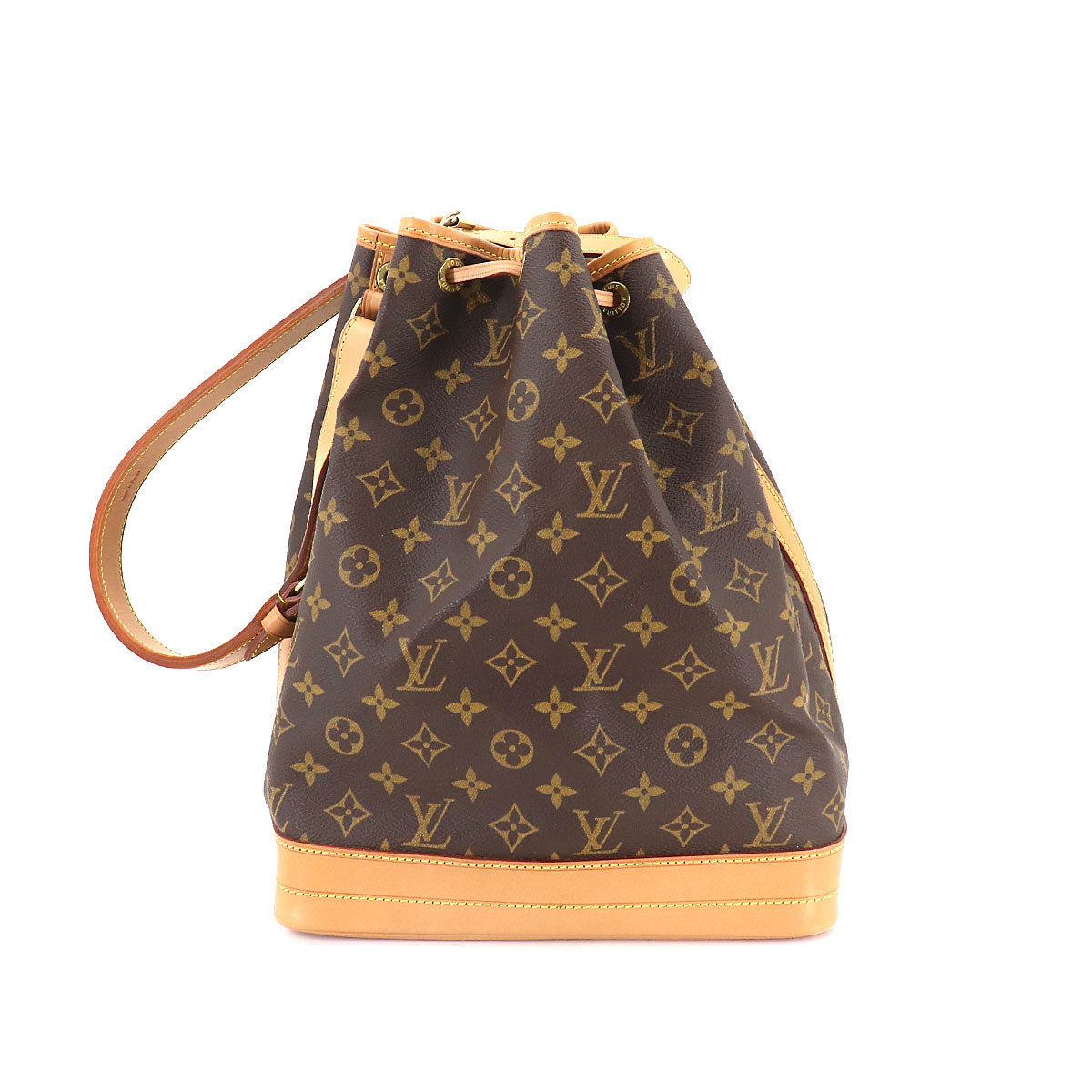 Louis Vuitton Monogram Noe Shoulder Bag Brown Gold Hardware