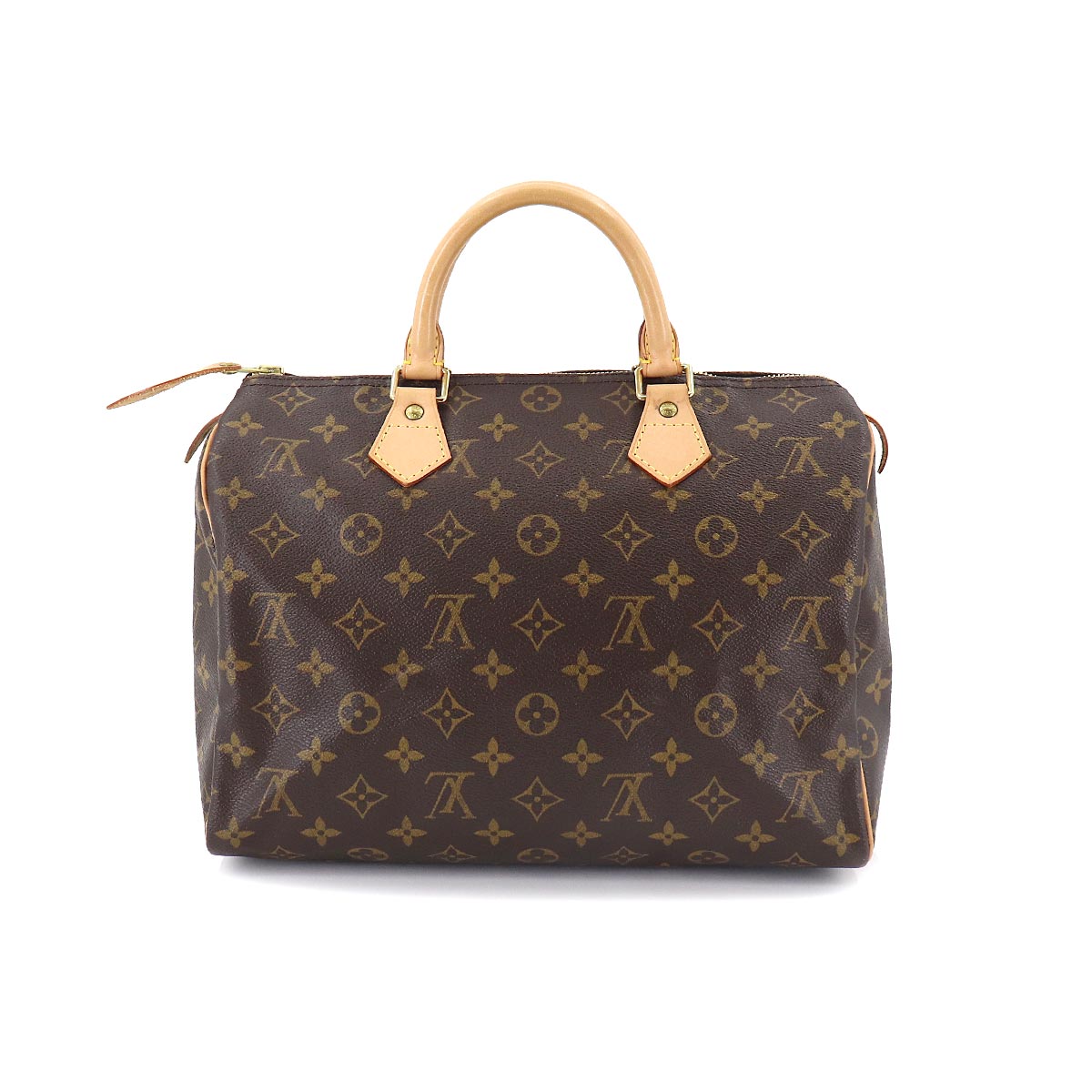 Louis Vuitton Monogram Speedy 30 HandBag Brown Gold Hardware
