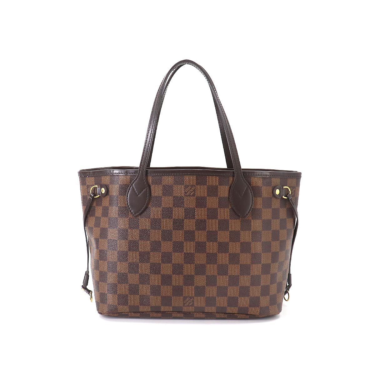 Louis Vuitton Damier Neverfull PM Tote Bag Brown Gold Hardware