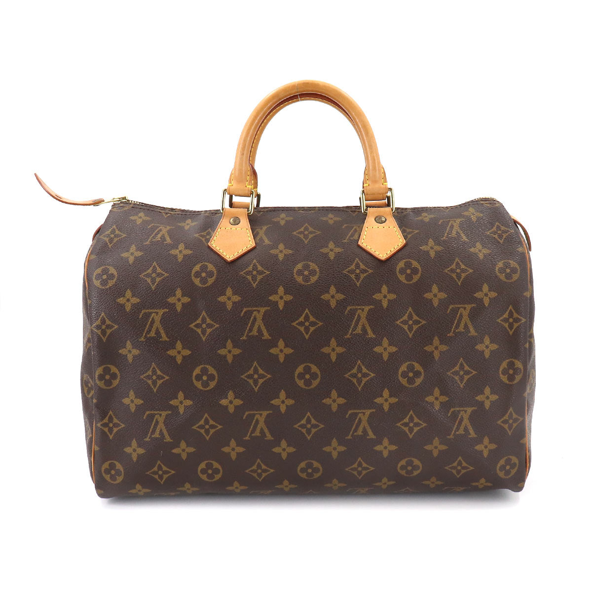 Louis Vuitton Monogram Speedy 35 Hand Bag Brown Gold Hardware
