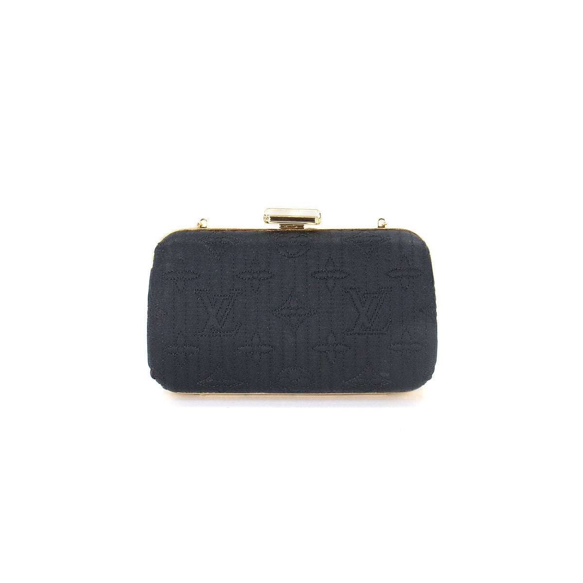 Louis Vuitton Monogram Motard Minaudière Chain Shoulder Clutch Bag Noir Black
