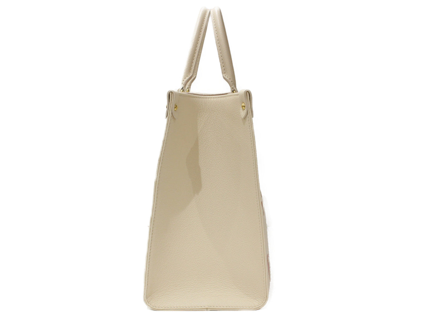 Louis Vuitton On The Go MM Handbag Monogram Implant Creme