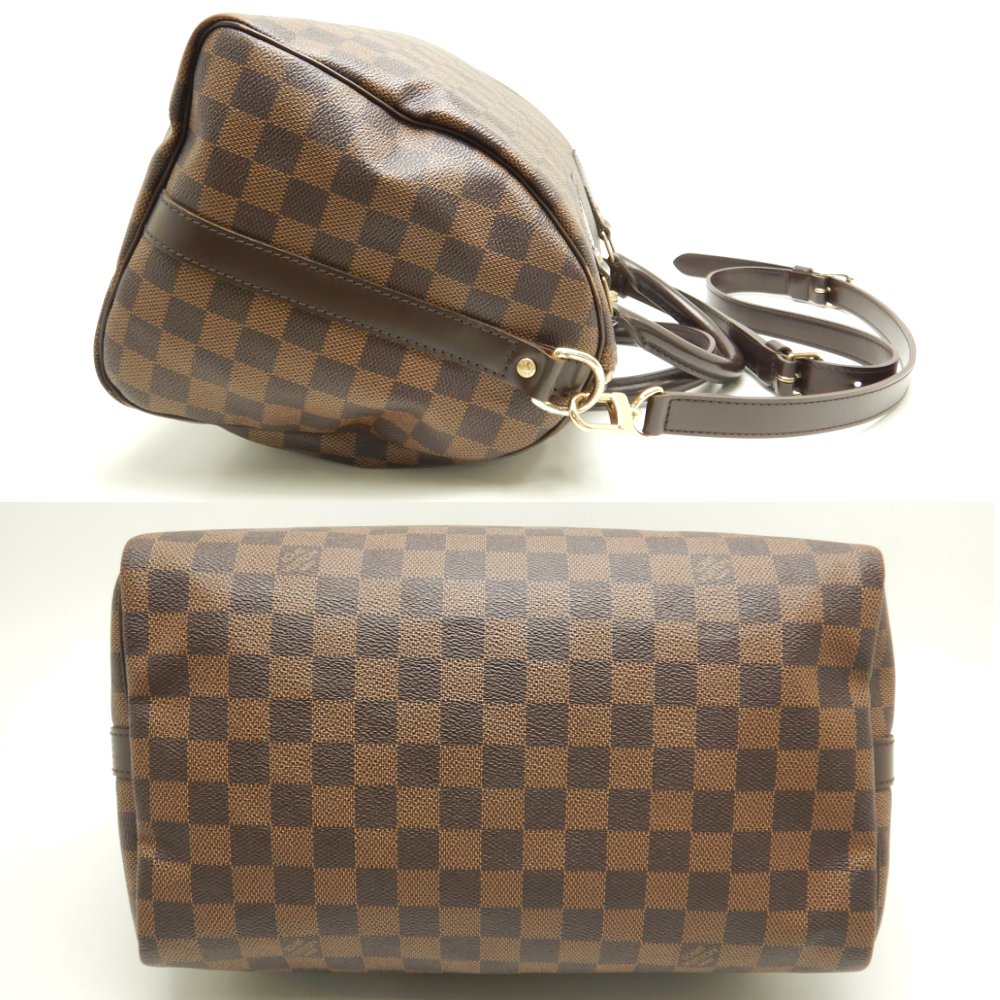 Louis Vuitton Damier Speedy Bandouliere 30 Ebene Boston Bag Brown