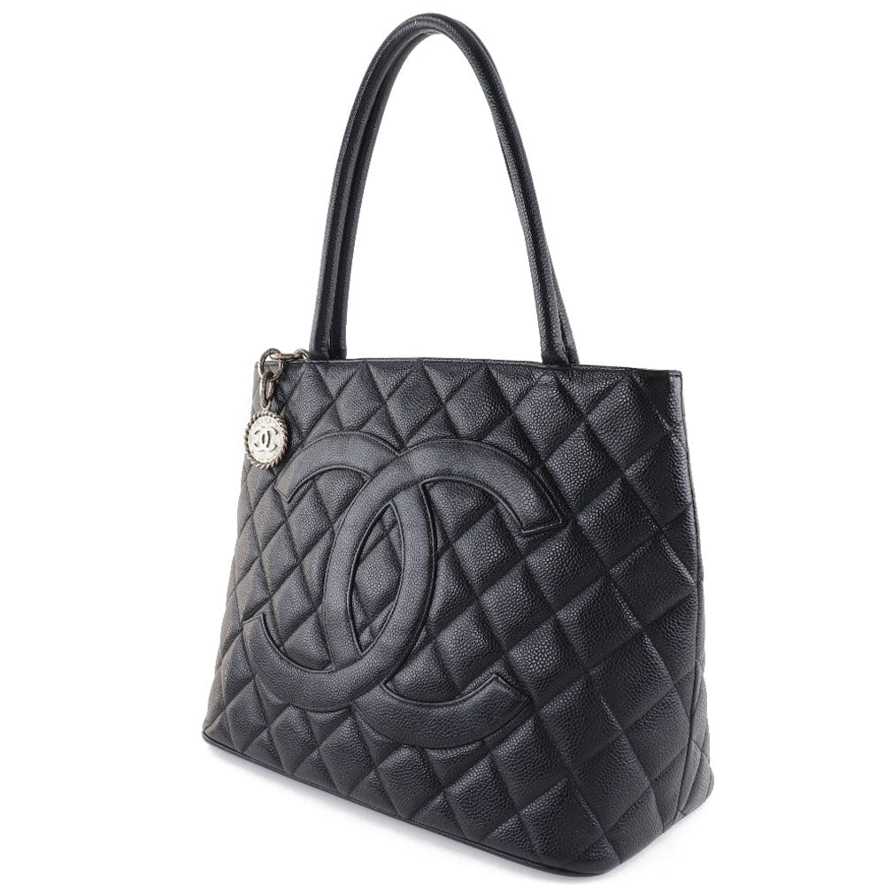 Chanel Reprint Tote Cocomark Matte Caviar Skin Black Handbag