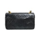 Chanel Matelasse Gold Lambskin Shoulder Bag Black