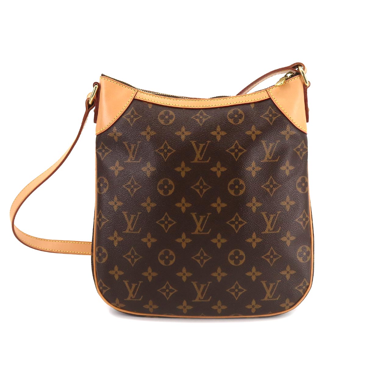 Louis Vuitton Monogram Odeon PM Shoulder Bag Brown Gold Metal Fittings
