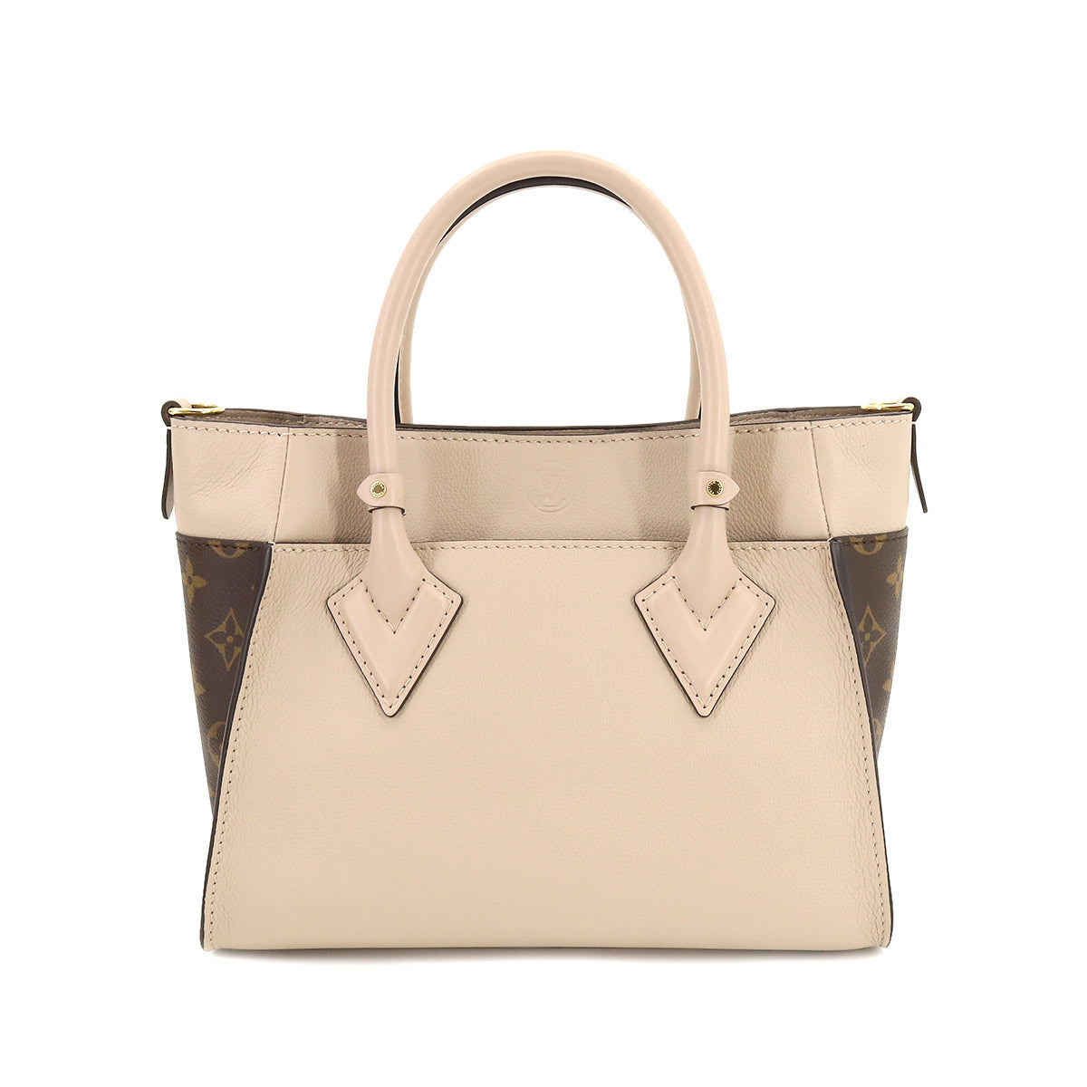 Louis Vuitton Monogram On My Side PM 2 Way Hand Shoulder Bag Leather Greige