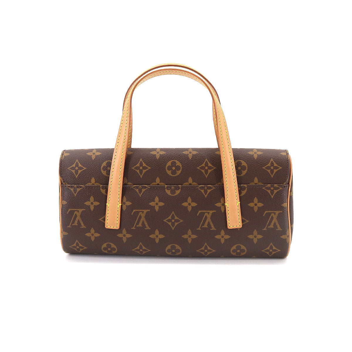 Louis Vuitton Monogram Sonatine Hand Bag Brown Gold Metal Fittings