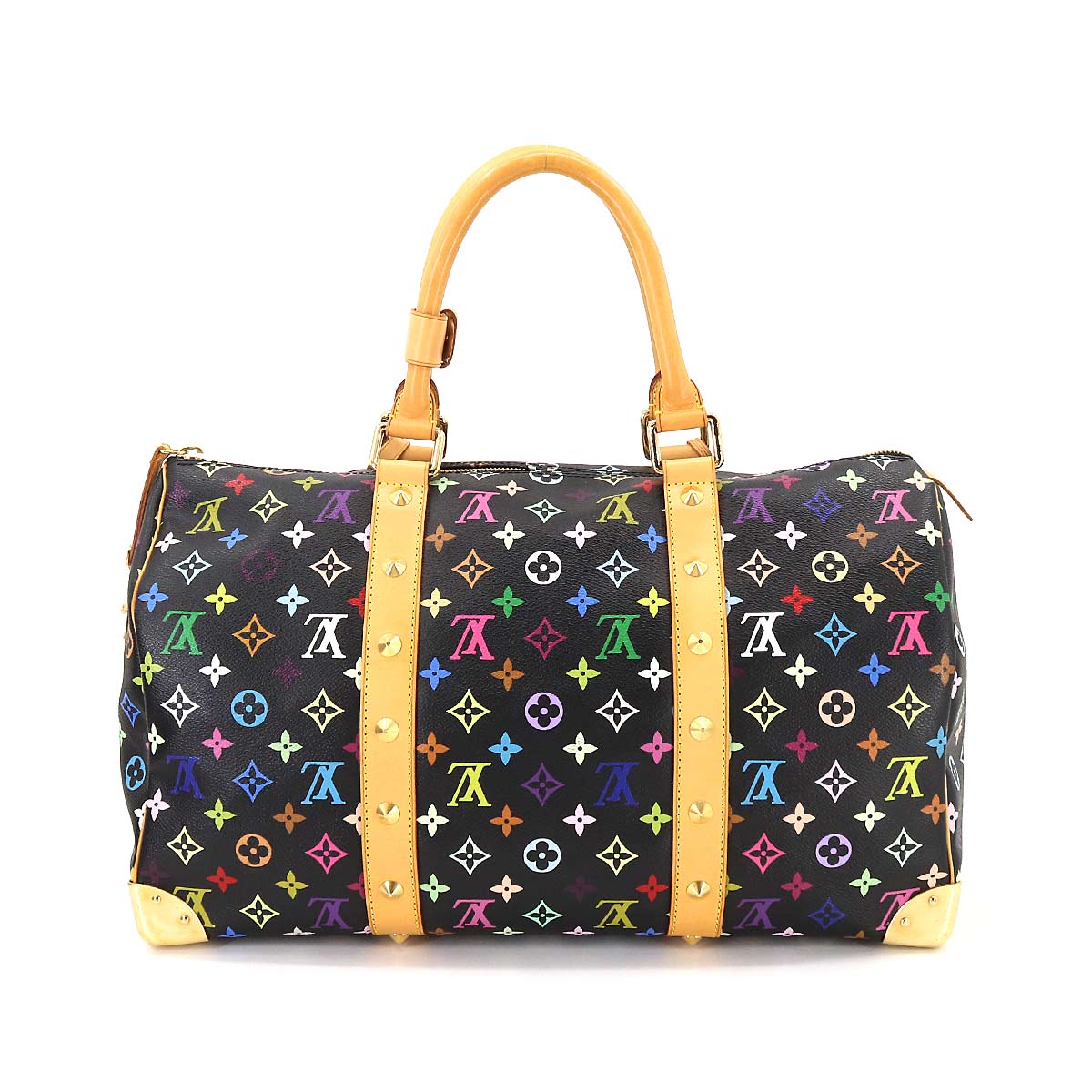 Louis Vuitton Monogram Multicolor Keepall 45 Boston Bag Noir
