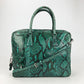 Prada Teal Snakeskin Python Top Handle Tote