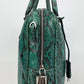 Prada Teal Snakeskin Python Top Handle Tote