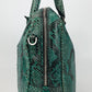 Prada Teal Snakeskin Python Top Handle Tote