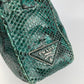 Prada Teal Snakeskin Python Top Handle Tote