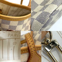 Louis Vuitton Damier Azur Leather Neverfull MM Tote Bag