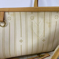Louis Vuitton Damier Azur Leather Neverfull MM Tote Bag