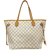 Louis Vuitton Damier Azur Leather Neverfull MM Tote Bag