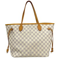Louis Vuitton Damier Azur Leather Neverfull MM Tote Bag