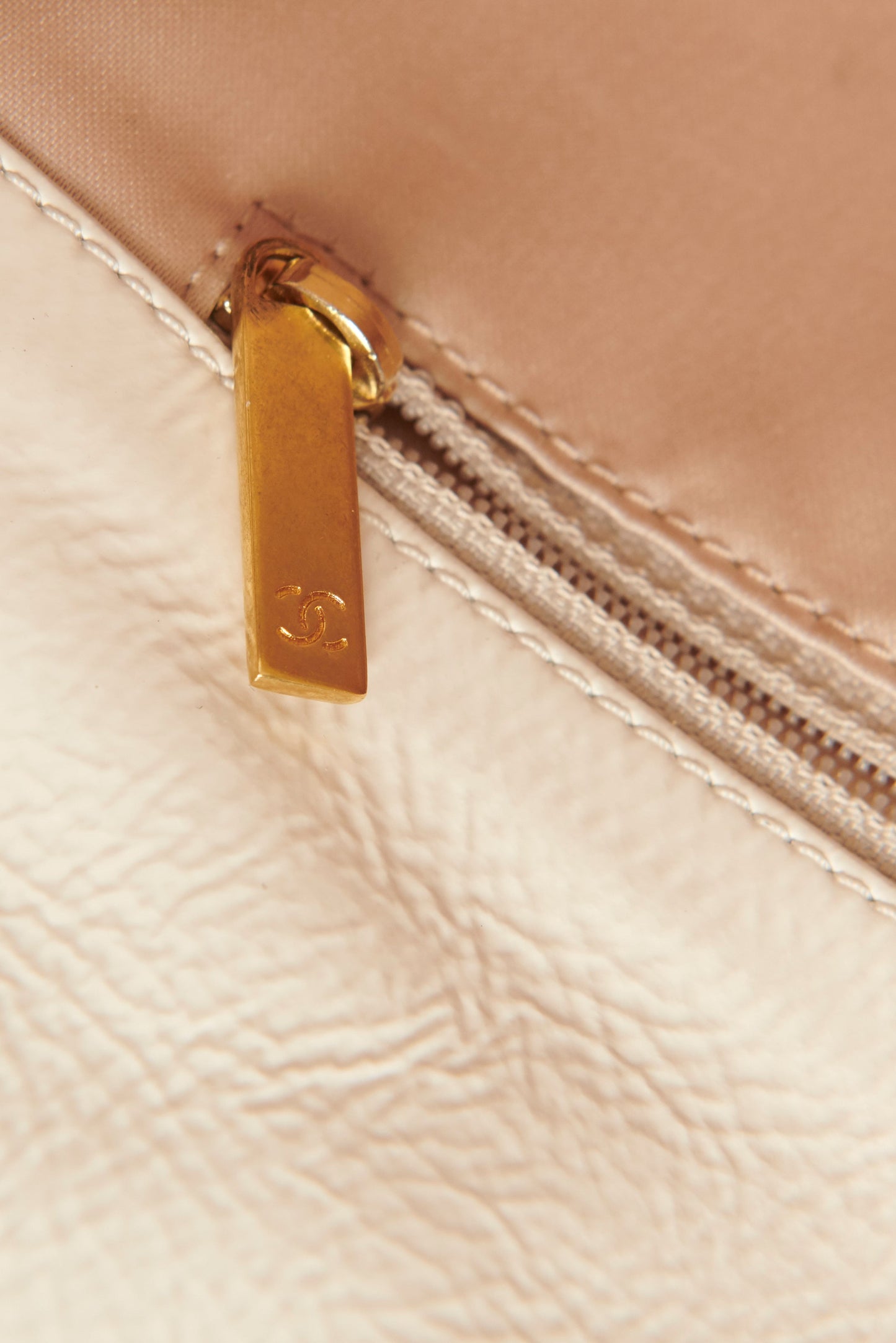 Chanel Cream Vinyl Leather Rock In Moscow  Quilted Jumbo Flap Bag