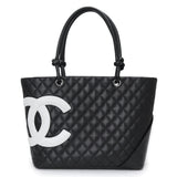 Chanel Cambon Line Large Tote Bag Calfskin Leather