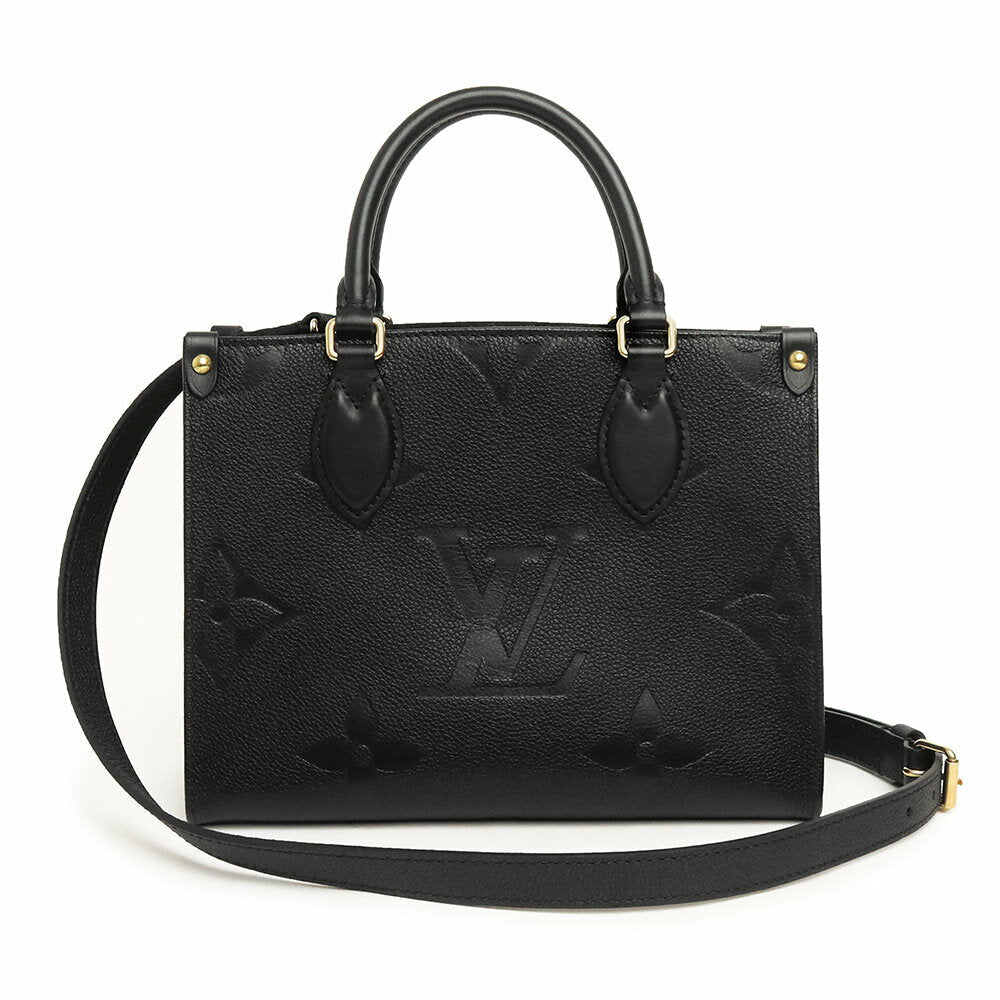 Louis Vuitton OntheGo MM Monogram Implant Leather Noir Black