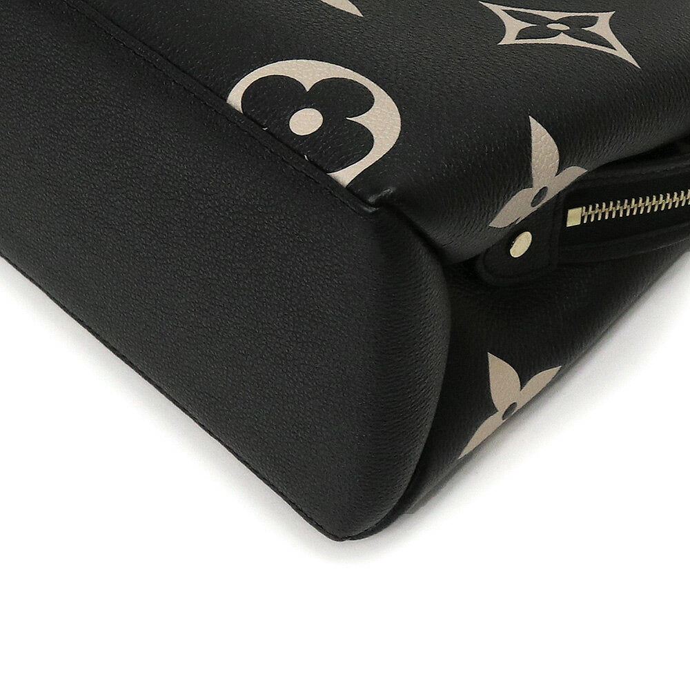 Louis Vuitton Grand Palais Monogram Implant Leather Handbag Black