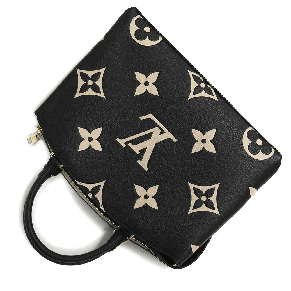 Louis Vuitton Grand Palais Monogram Implant Leather Handbag Black