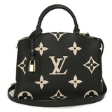 Louis Vuitton Grand Palais Monogram Implant Leather Handbag Black