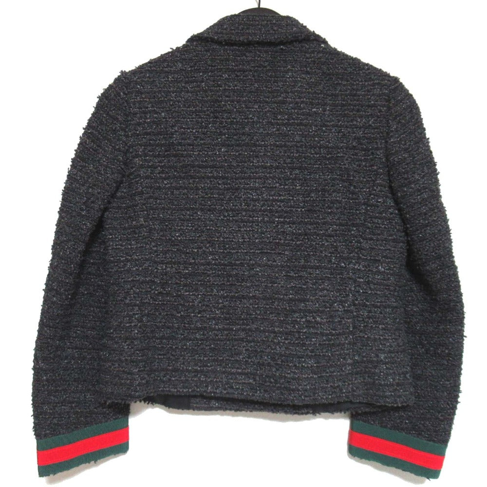 Gucci Shearling Line GG Button Tweed Tailored Jacket