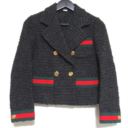 Gucci Shearling Line GG Button Tweed Tailored Jacket