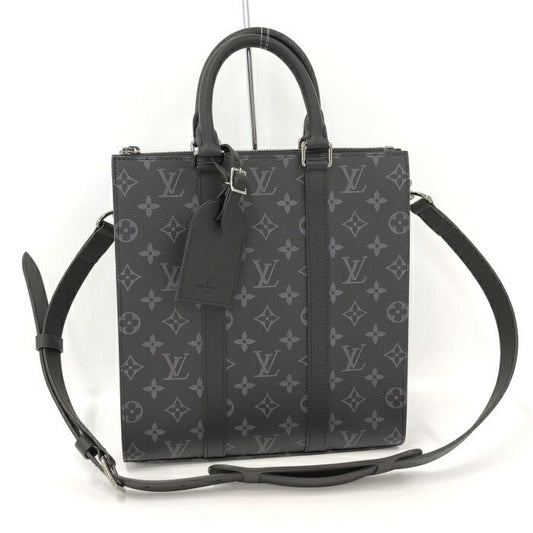 Louis Vuitton Sac Plat Monogram Eclipse Shoulder Bag Black