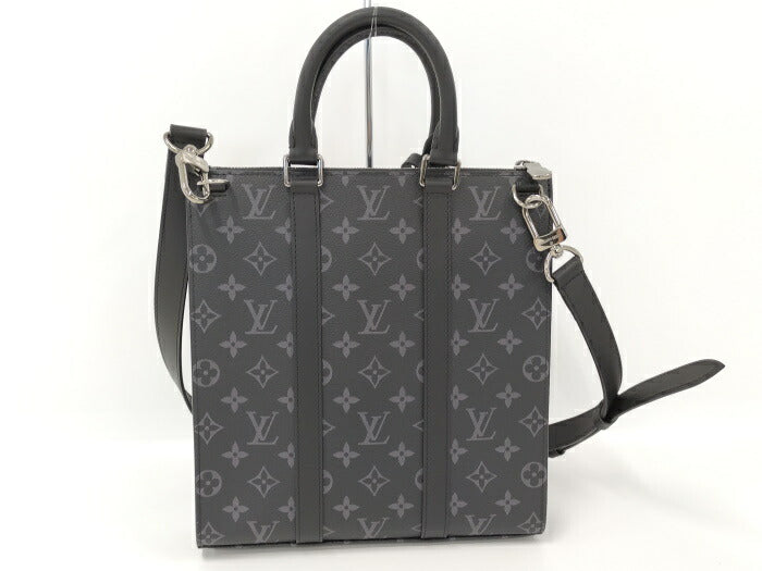 Louis Vuitton Sac Plat Monogram Eclipse Shoulder Bag Black