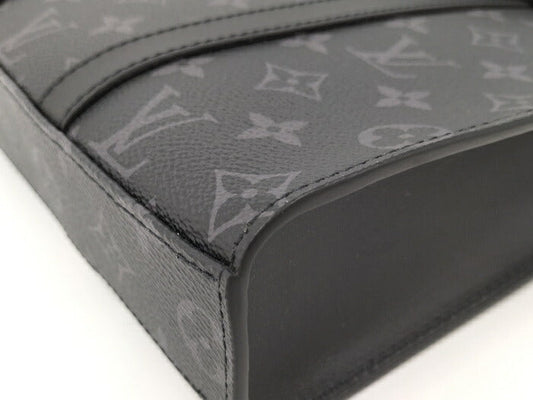 Louis Vuitton Sac Plat Monogram Eclipse Shoulder Bag Black