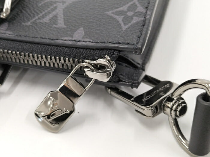 Louis Vuitton Sac Plat Monogram Eclipse Shoulder Bag Black