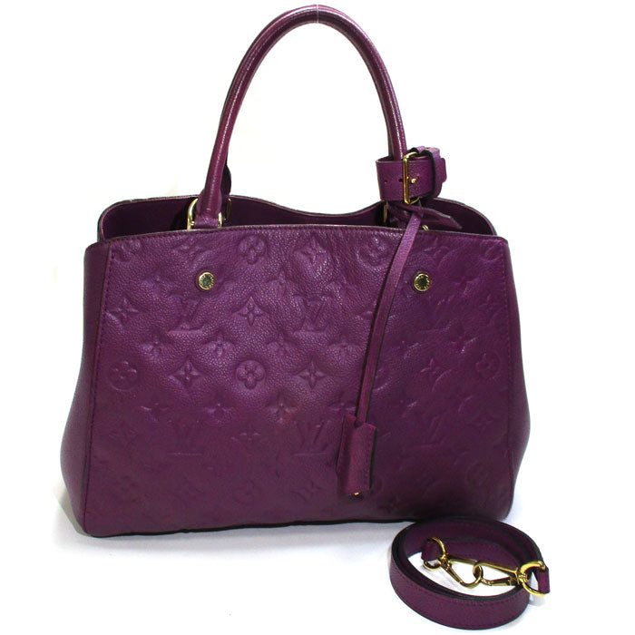 Louis Vuitton Montaigne MM  Monogram Emplant Amethyst Shoulder Bag