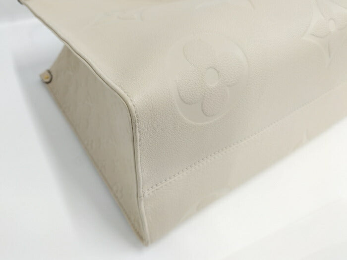 Louis Vuitton OnTheGo Monogram Implant Leather Claim Tote Bag White