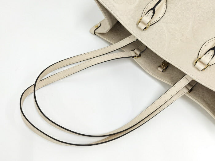 Louis Vuitton OnTheGo Monogram Implant Leather Claim Tote Bag White