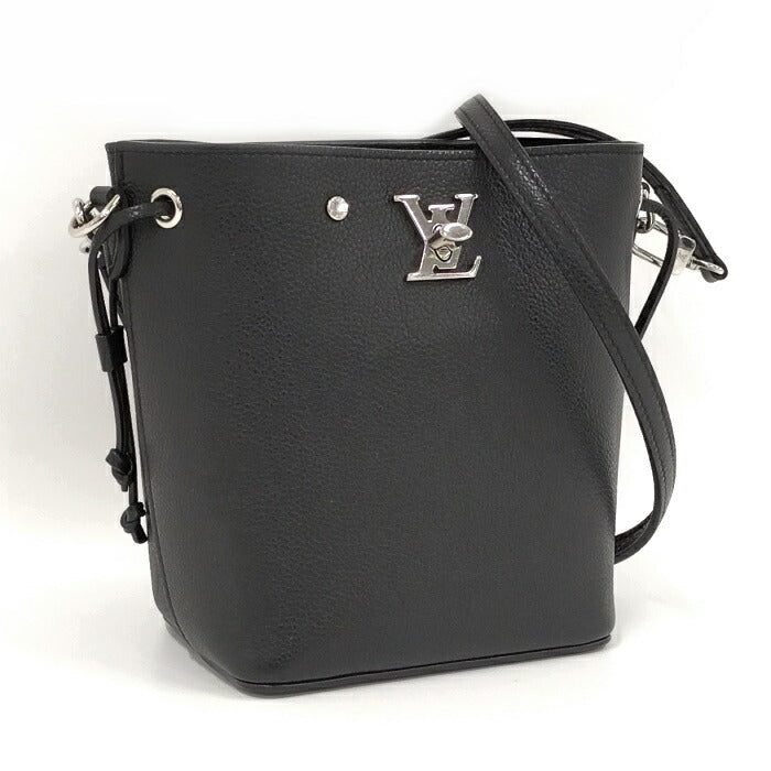 Louis Vuitton Nano Lock Me Bucket  Leather Shoulder Bag