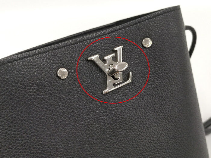 Louis Vuitton Nano Lock Me Bucket  Leather Shoulder Bag