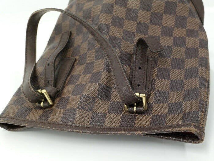Louis Vuitton Marais Damier Leather Tote Bag Ebene Brown